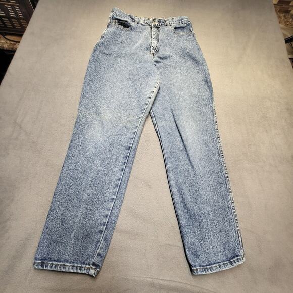 Vintage Jordache Jeans Girls 16 Blue Straight Leg Mom Stretch Distressed Denim - Picture 1 of 12